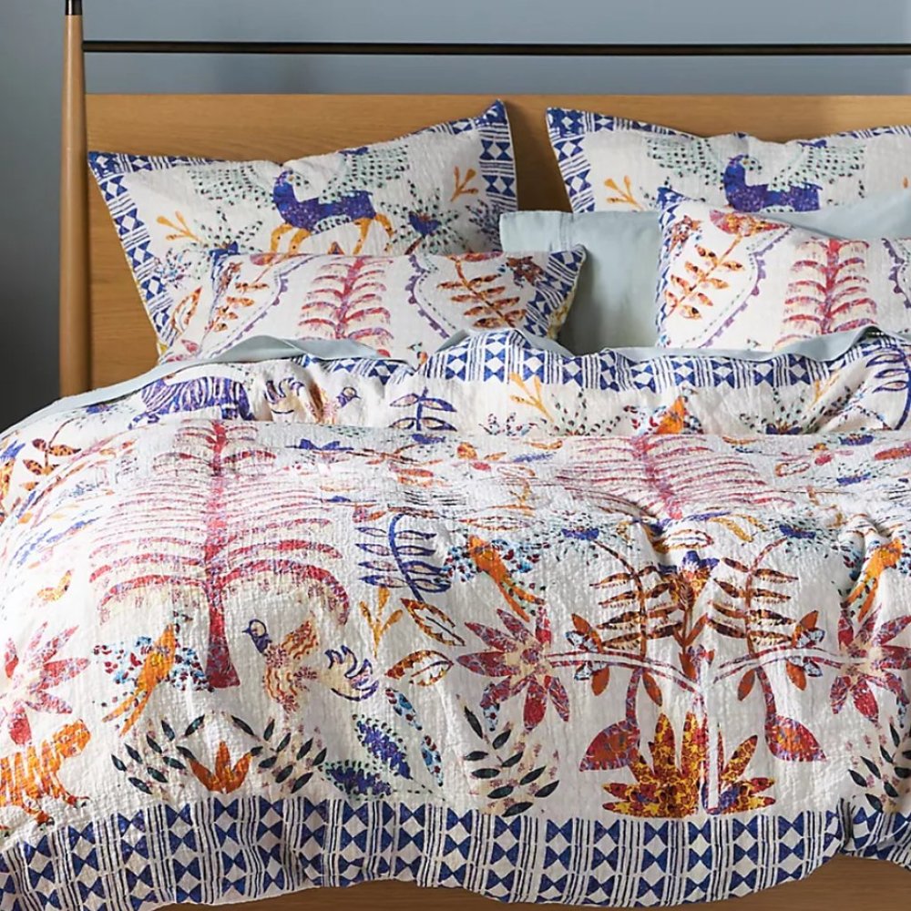 Anthropologie Greenwood Organic Cotton Queen Duvet Cover